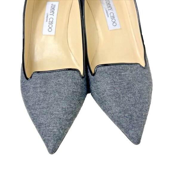 Jimmy Choo Women’s Gray Flannel Kitten Heel Shoes Size 39 1/2/9.5 US - Picture 10 of 13